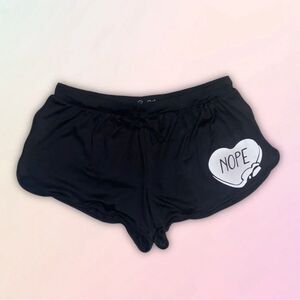 Rene Rafe, Retro, Candy Hearts “Nope”, Upcycled, Sleep Lounge Shorts
